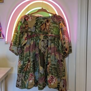 Pink Chicken Animal Print Dress